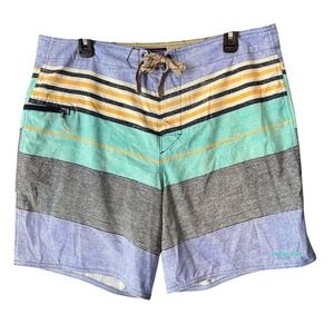 Patagonia Board Shorts Mens 36 Striped Surf Swim Beach Baggies Style